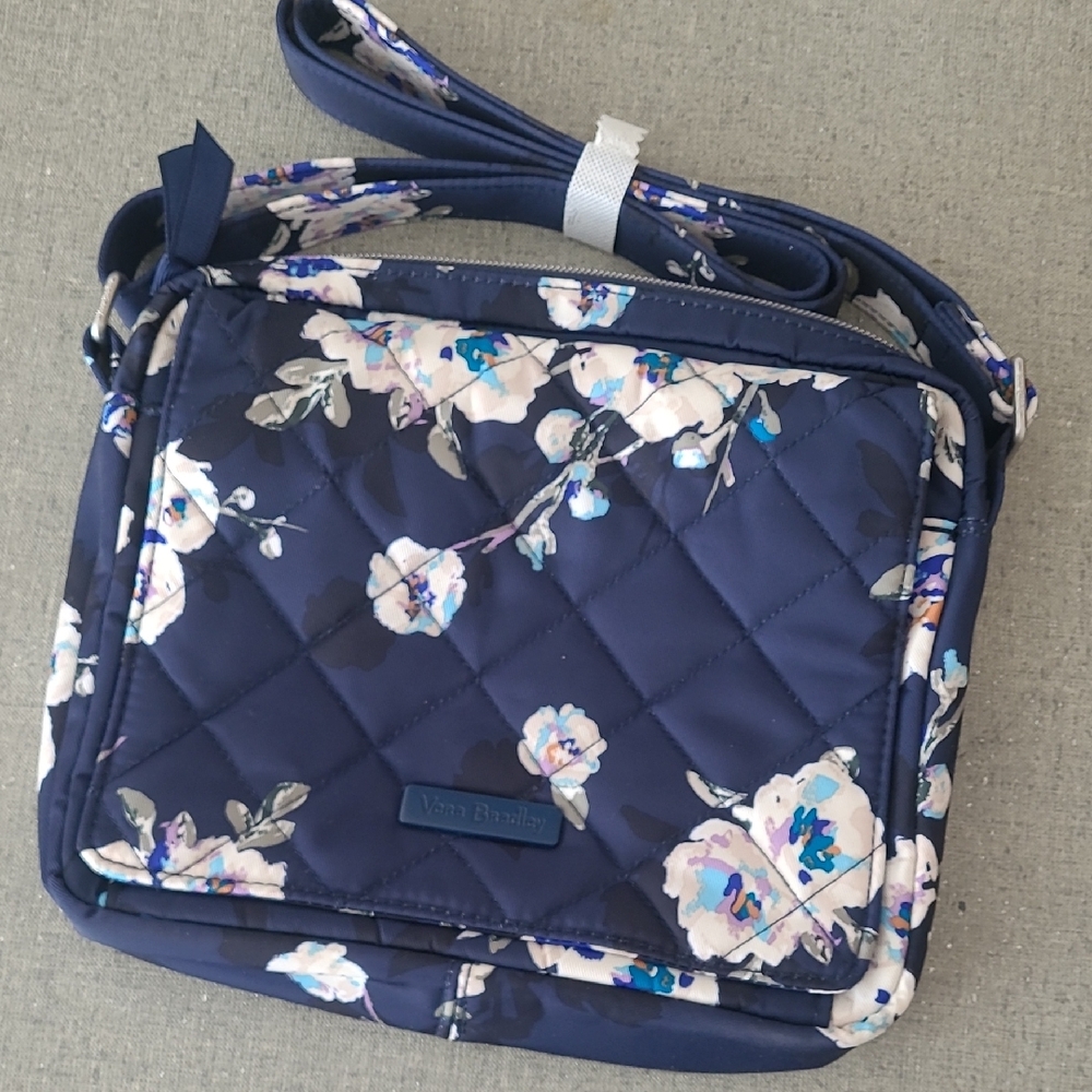 Vera Bradley Blue Crossbody Bag with Quilted Floral Design